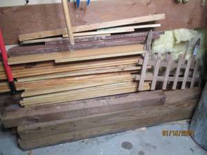 All wood in garage including, palle...