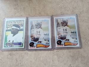 Walter Payton 1983 and 2 1982 Topps...