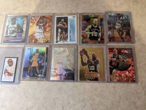 9 Dennis Rodman cards and 1 mini ca...