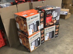 lot 6 image: Masterbuilt 10 Liter XL Electric Fryer, Boiler, Steamer in Silver, Lot of 4, Review all pictures