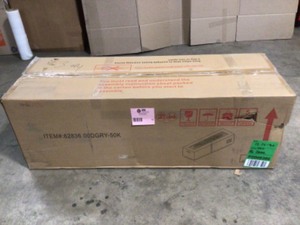 lot 12 image: Noble House Aidan 56 in. x 15.00 in Rectangular MGO Gas Fire Pit Table in Light Grey - 50,000 BTU, Open Box, review all pictures