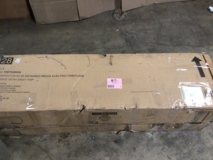 lot 16 image: Home Decorators Collection Kerrington 60 in W. Freestanding Media Console Electric Fireplace TV Stand in White with Gray Top, Open Box, Review all pictures