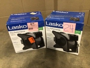 lot 24 image: Lasko Pro-Performance Pivoting Utility Fan, Lot of 2, Review all pictures, Customer return