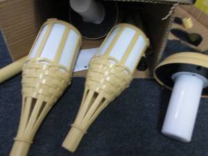 2 Simulated Bamboo Solar Torches...