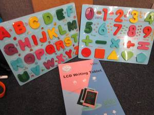 2 Wooden Puzzles & LCD Writing Tabl...