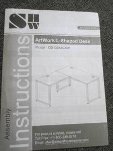 artwork L-shaped desk black cherry ...