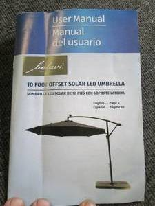 10 foot offset solar led umbrella o...