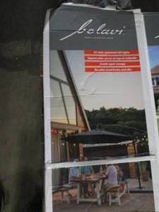 10 foot offset solar led umbrella o...