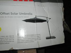 10 foot offset solar led umbrella o...