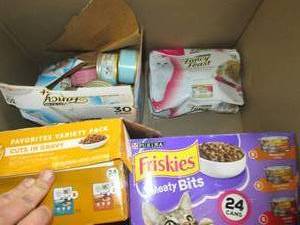 box of wet cat food ...