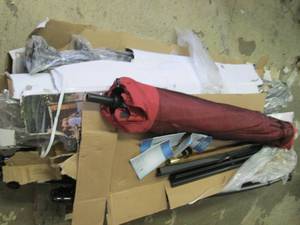 pallet with 10 foot solar LED umbre...
