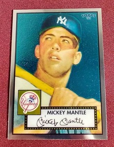 lot 6 image: Topps 52 Chrome Reprint of Iconic Mantle Rookie - #d1952