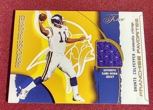 lot 8 image: Daunte Culpepper Game Worn Jersey Card