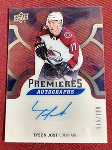 lot 11 image: Autographed & Numbered Tyson Jost Rookie Card - #d199