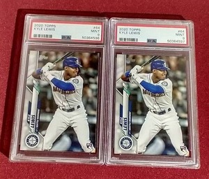 lot 15 image: (2) Slabbed Kyle Lewis Rookie Cards - PSA9