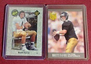 lot 43 image: (2) Brett Favre Rookie Cards
