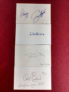 lot 63 image: (4) Autographed Note Cards (Baseball Players)