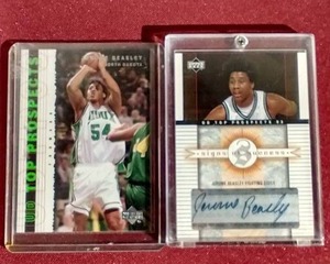 lot 64 image: (2) Upper Deck Jerome Beasley (Fighting Sioux player) Cards - One Autographed