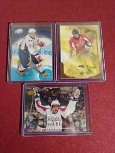 lot 74 image: (3) Alex Ovechkin Cards