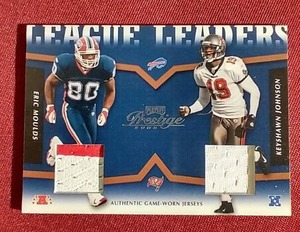 lot 75 image: Eric MouldsKeyshawn Johnson Dual Game-Used Jersey Card - #d250