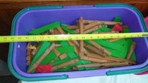 Lincoln Logs in Tote Many Pieces