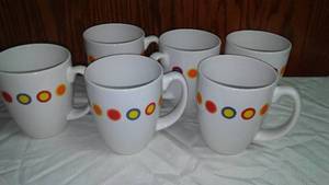 (6) Corelle Stoneware Mugs, Up Like New.