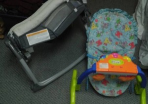 (3) Infant Items Graco Fold-Up Crib And More