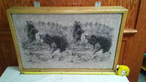 Framed Carpet Art With Hidden Back Compartment.