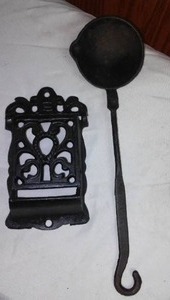 Cast Match Box Holder And Ladle