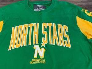lot 8 image: Vintage MN North Stars NHL Blank Cotton Jersey L