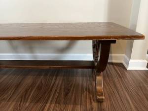 lot 30 image: Wagon Wheel Wooden Table