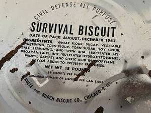 lot 42 image: 2 Vintage Civil Defense All Purpose Survival Biscuit - Sealed