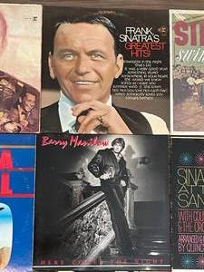 lot 25 image: Lot of 12 Vintage Records Frank Sinatra, Barry Manilow, and More