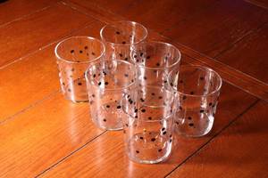 lot 102 image: Set of 6 Short Splatter Ikea Glasses
