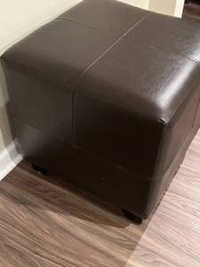 lot 89 image: Brown Faux Leather Ottoman