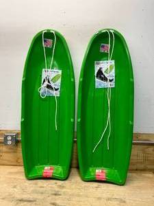 PARICON Lot of 2- Winter Lightning Snow Sleds- Green