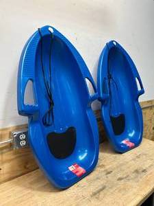 PARICON Lot of 2- Flexible Flyer 39 Spitfire Lightweight Kids Downhill Snow Sleds with Tow Rope & Handles