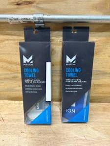 MISSION Lot of 2- Cooling Towels- Blue and Alloy Heather