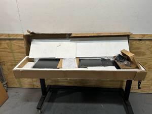 J&E HOME 63 in. Black Modern TV Stand with LED Lights and 2-Storage Drawers Fits TVs up to 65 in