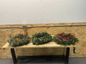 Lot of 3- 15 Holiday Wreaths
