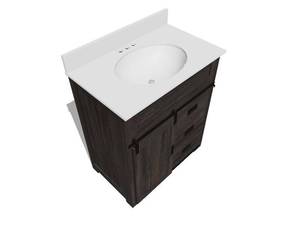 lot 45 image: Style Selections Morriston 30-in Distressed Java Undermount Single Sink Bathroom Vanity with White Engineered Stone Top