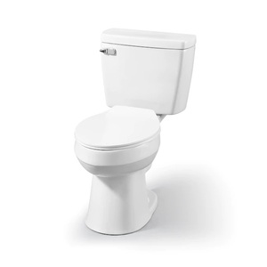 lot 106 image: Project Source Pro-Flush White Elongated Chair Height 2-piece WaterSense Toilet 12-in Rough-In Size