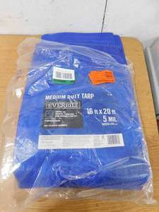 lot 1 image: Everbilt 16 ft. x 20 ft. Blue Medium Duty Tarp