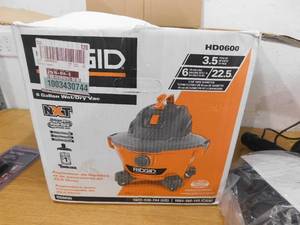 lot 41 image: RIDGID 6 Gallon 3.5 Peak HP NXT WetDry Shop Vacuum with Filter, Locking Hose and Accessories