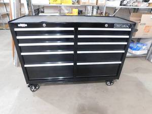 lot 47 image: CRAFTSMAN 2000 Series 52-in W x 37.5-in H 10-Drawer Steel Rolling Tool Cabinet (Black)