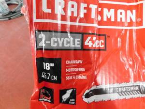 lot 63 image: CRAFTSMAN S1800 18-in 42-cc 2-cycle Gas Chainsaw
