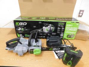 lot 70 image: EGO POWER 56-volt 18-in Brushless Cordless Electric Chainsaw 5 Ah (Battery and Charger Included)