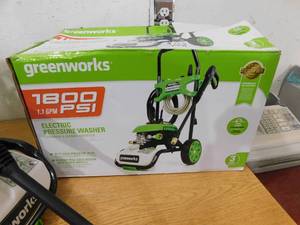 lot 110 image: Greenworks 1800 PSI 1.1-Gallon-GPM Cold Water Electric Pressure Washer