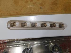 lot 123 image: Project Source 36-in 6-Light Brushed Nickel Traditional Vanity Light