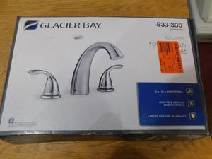 lot 140 image: Top Rated Glacier Bay Builders 2-Handle Deck-Mount Roman Tub Faucet in Polished Chrome